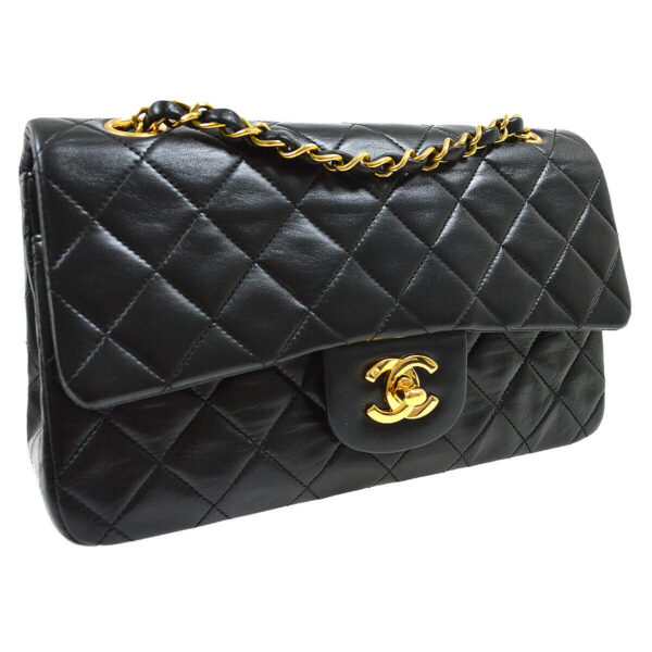 CHANEL Quilted CC Double Flap Chain Shoulder Bag