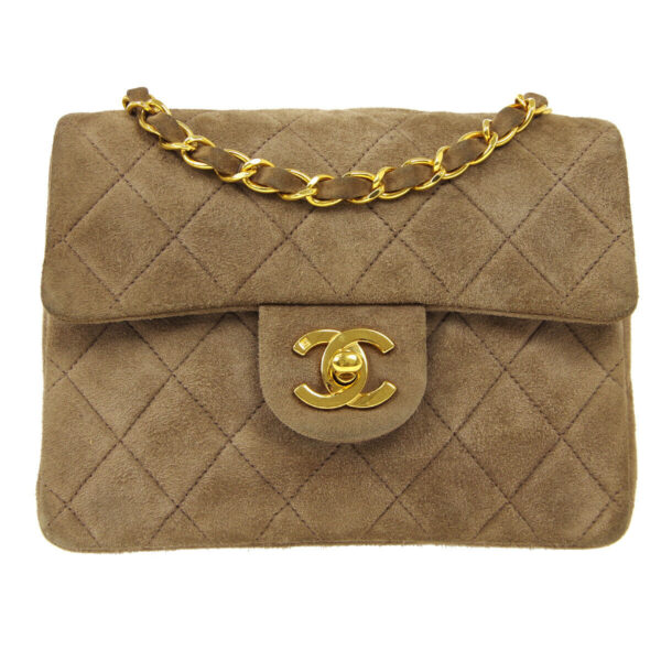 Chanel Square Timeless brown Suede leather crosssbody bag